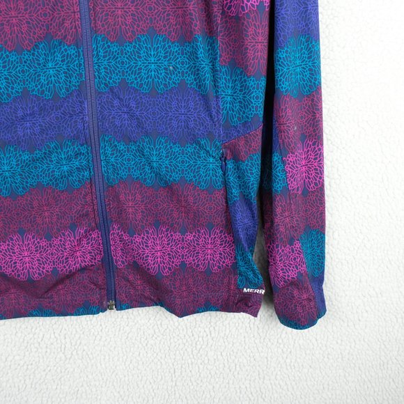Merrell Jacket Womens Large Blue Purple Geometric Bomber Full Zip Outdoor - Picture 3 of 10